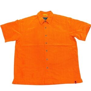 Royal Robbins Button Up Orange Plaid Shirt Short Sleeve Men’s  Large